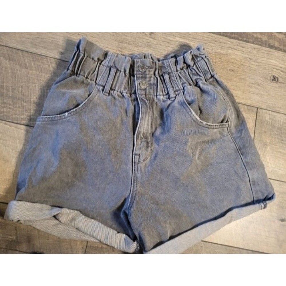 VERVET Elastic Waist High Rise Gray Jean Shorts Women's Size S - Picture 3 of 8